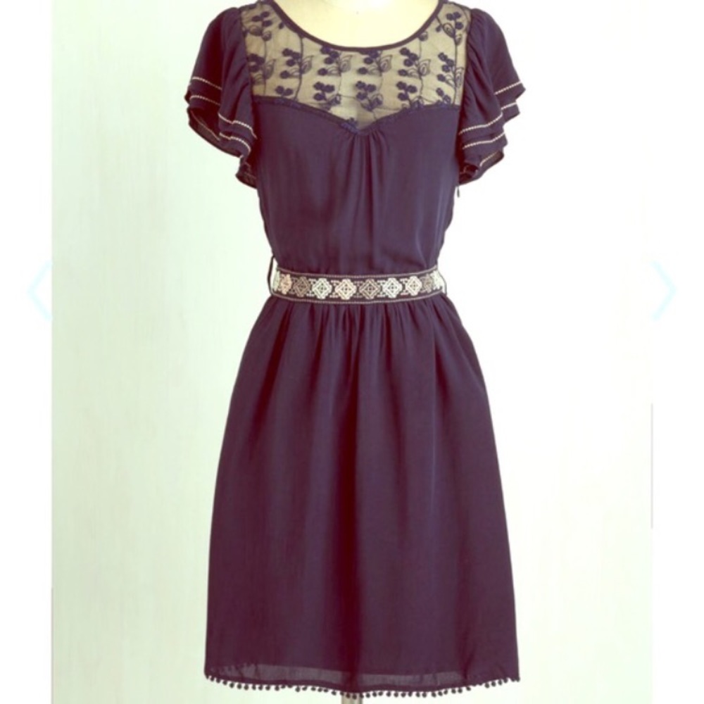 ModCloth Indie Darling Dress in Navy